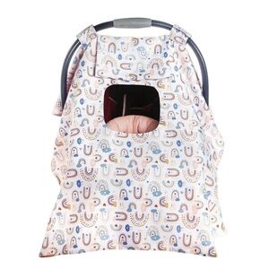 Monbebe Infant Girls Pink Rainbows Car Seat Cover/Canopy w/Window - VGUC!